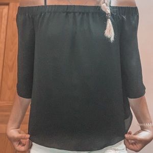 💋NAKED ZEBRA CLASSY BLACK OFF SHOULDER TOP